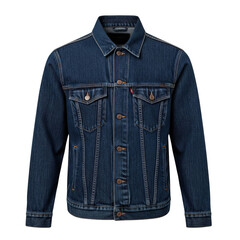 Classic blue denim trucker jacket mockup