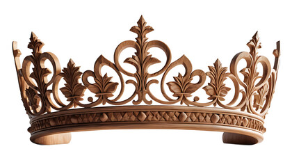 wooden crown on transparent background