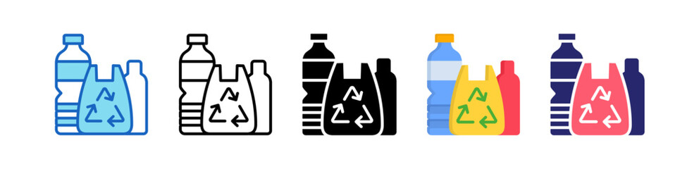 Bin Multiple Style Icon Set Collection. 