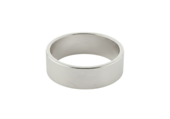 Simple Silver Band Minimalist Wedding Ring Photography isolated on transparent background