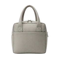 Grey fabric insulated lunch bag for work or school