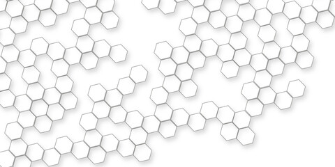 modern and minimalistic geometric abstract honeycomb hexagon background, Abstract White Hexagon Background with Geometric Patterns, Modern Minimalist Design, and Subtle Texture for Creative Projects.