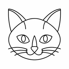 Obraz premium Cat Head Outline Vector Design