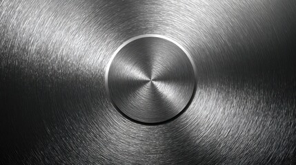 Circular brushed metal texture with concentric pattern and inset ring showing industrial or modern design from above