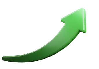 Green arrow pointing up symbol of success and growth concept