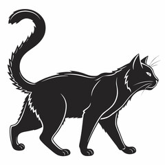 black cat vector illustration