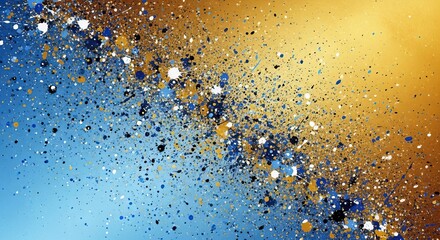 Elegant gold and blue abstract paint splash background for modern designs and vibrant creative projects