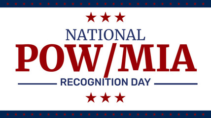 National POW MIA Recognition Day Design with American flag color typography Backdrop Illustration