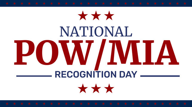 National POW MIA Recognition Day Design with American flag color typography Backdrop Illustration