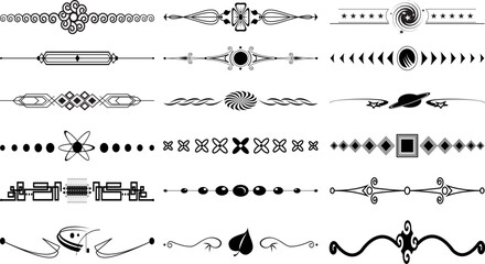 Decorative text Dividers Eps, Vector Images Black and White 