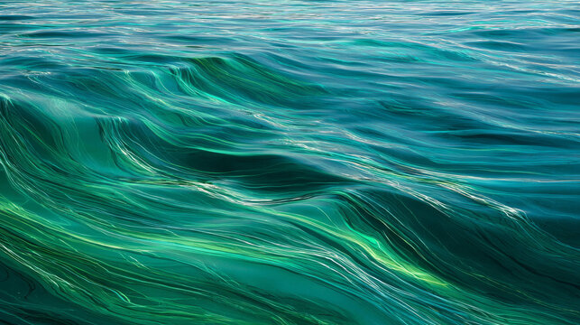 Blue and green ocean ripples with abstract neon rays at Catalina island - Powered by Adobe