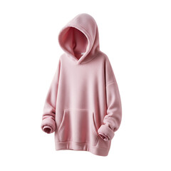 Pink Hoodie Sweatshirt Isolated on White Background Casual Cozy Warm Clothing Fashion Apparel