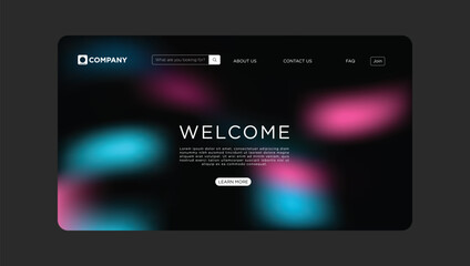 Naklejka premium Welcome website design with modern gradient background for business landing page templates