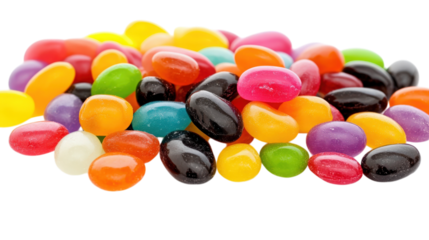 Assorted Jelly Beans Heap isolated on a Transparent or white Background