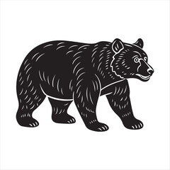 bear vector silhouette sketch art logo design collections.