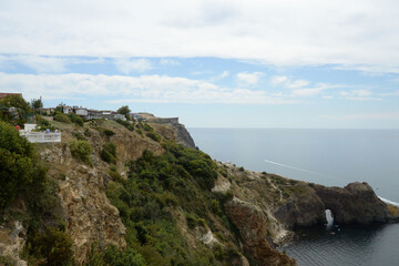 The Black Sea coast of Crimea at Cape Lermontov. Sevastopol
