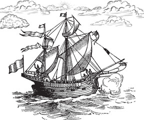 pirate ship in the sea