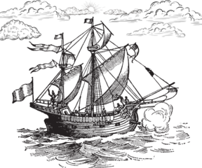 pirate ship in the sea