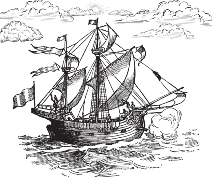 pirate ship in the sea