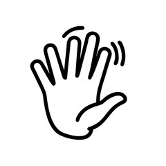 Obraz premium Line art drawing depicting a hand waving in a welcome gesture, isolated on a white background for.