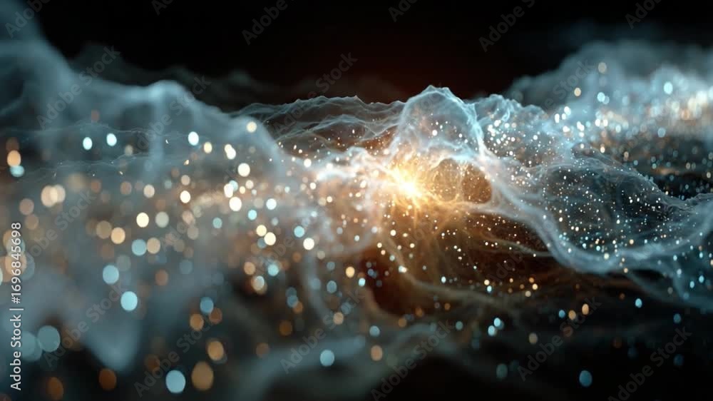 Poster cosmic symphony: a mesmerizing display of ethereal light dances across a dark canvas, showcasing a s