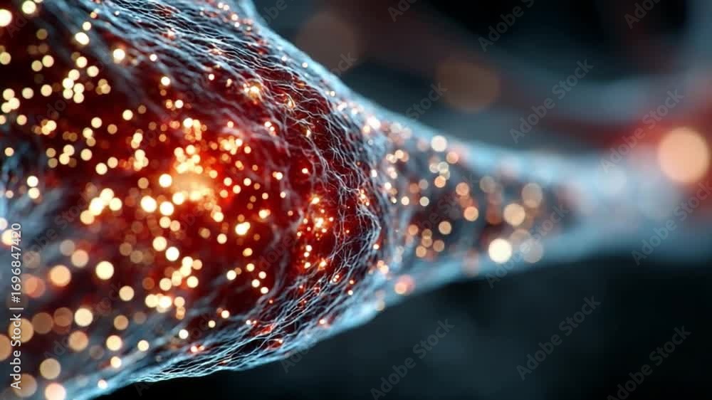 Aufkleber abstract neural pathway: a visually arresting artistic depiction of a neural pathway or fiber, the i
