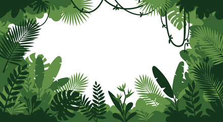 lush green foliage frames a bright white center space