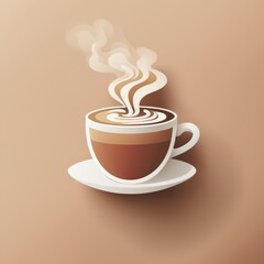 Obraz premium A papercut art of a hot chocolate cup with steam rising