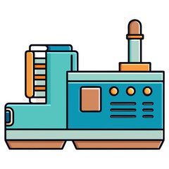 Creative Injection Molding Machine Vector Illustration | Industrial Equipment Graphic for Manufacturing, Engineering, and Plastic Production	
