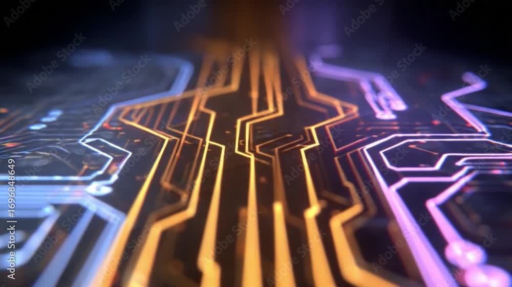 Poster circuit board dynamics: a macro perspective on a cutting-edge circuit board, with electrical pathway
