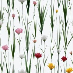 Colorful watercolor wildflowers create a cheerful and minimalistic pattern ideal for nursery wall art and children's room decor SEAMLESS PATTERN