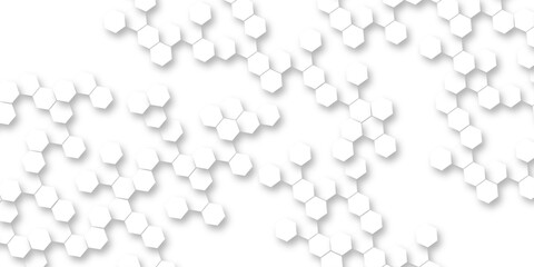 Abstract white hexagon background, modern geometric honeycomb pattern, clean minimal 3D texture, futuristic technology surface, seamless design for business, digital, presentation, website, wallpaper,