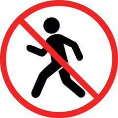 No walk icon access for pedestrians prohibition sign vector 