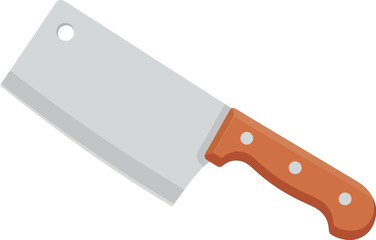 Sharp stainless steel cleaver with a wooden handle, perfect for kitchen tasks
