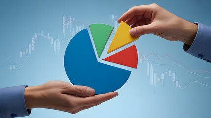 Pie Chart Integration: A visually striking image showcasing a pie chart being assembled, signifying collaboration and the cohesive integration of diverse elements.