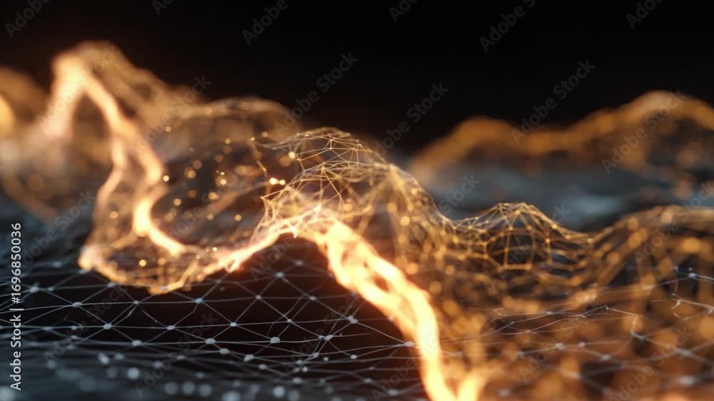 Poster abstract networked data visualization: a visually stunning depiction of interconnected data points, 