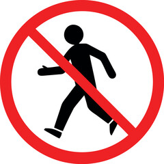 No walk icon access for pedestrians prohibition sign vector 
