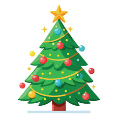 Colorful Christmas Tree Vector Icon on white background EPS 10 