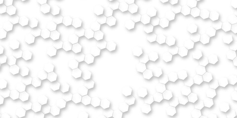 Abstract white hexagon background, modern geometric honeycomb pattern, clean minimal 3D texture, futuristic technology surface, seamless design for business, digital, presentation, website, wallpaper,