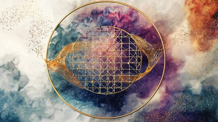 Abstract golden circle design