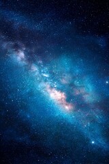 Fototapeta premium A brilliant galaxy unfolds with swirling nebulae and countless stars against a backdrop of deep space. The view captures the vastness of the universe, enchanting all who gaze upon it