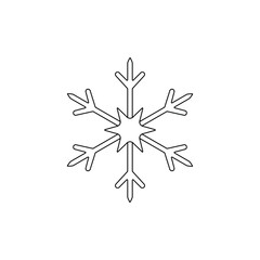 Minimalist snowflake winter snowflake vector icon.