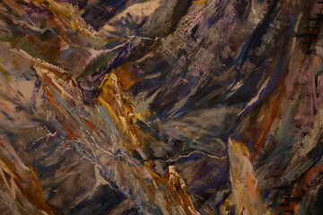 colorful orange red colored oil painting on canvas. Abstract art background artwork. Brushstrokes of paint. art Contemporary Colourful textured thick paint surface abstract rough art painting texture