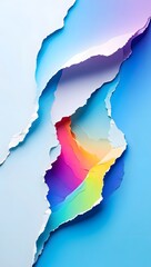Abstract colorful layers with torn paper effect and soft pastel color palette design