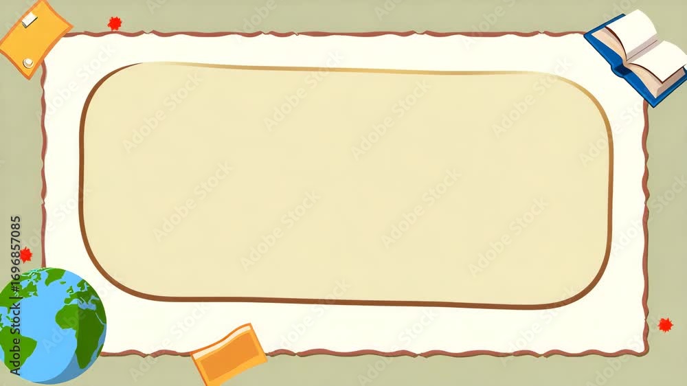 Poster flat international literacy day border frame with globe and book copy space for text concept as bord