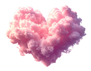 Firefly_Heart-Shaped Pink Cloud with Soft Edges and Blush Gradient, Top-Down View, Isolated o