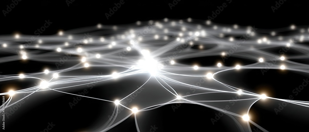 Aufkleber dense network of white dots and lines create an intricate pattern highlighted by subtle lighting eff