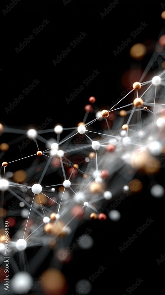 Aufkleber dense network of white dots and lines create an intricate pattern highlighted by subtle lighting eff