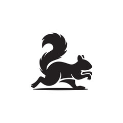Running squirrel silhouette vector image graphic