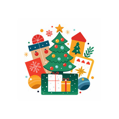 Flat illustration for christmas season celebration